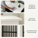 Stor Hundlåda med Lättillgänglig Låsbar Design och Roterande Skålhållare, Vit