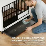 Stor Hundlåda med Lättillgänglig Låsbar Design och Roterande Skålhållare, Vit