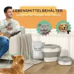 Hopfällbar Torrfoderbehållare, upp till 25 kg, med Tillbehör, Grå, 44 x 32 x 37 cm