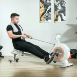 Roddmaskin med 16 Justerbara Nivåer, LCD-skärm och Mobiltelefonhållare, 150 kg Kapacitet