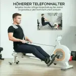 Roddmaskin med 16 Justerbara Nivåer, LCD-skärm och Mobiltelefonhållare, 150 kg Kapacitet
