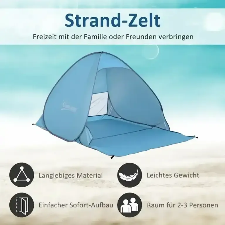 Pop-Up Tält Strandtält Campingtält 200 x 150 x 119 cm