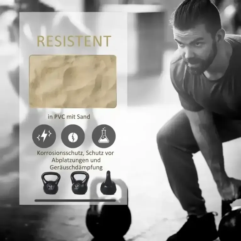 Kettlebell Fylld med Sand 10 kg, Svart