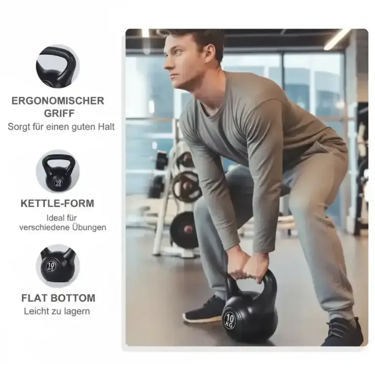 Kettlebell Fylld med Sand 10 kg, Svart