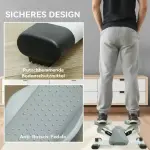 Mini Stepper Trappmaskin för Träning och Fitness med LCD-skärm och Halkfria Pedaler, Grå