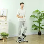 Mini Stepper Trappmaskin för Träning och Fitness med LCD-skärm och Halkfria Pedaler, Grå