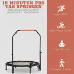 Ministudsmatta med Höjdjusterbart Handtag och LCD-skärm, Stål, Svart + Röd, Ø102 x 99–123 cm