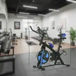 Tyst Motionscykel med Justerbart Motstånd, Pulssensor och Monitor, Blå