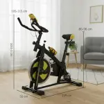 Tyst Motionscykel med Justerbart Motstånd, Pulssensor och Monitor, Gul