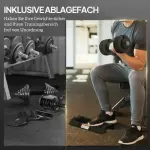Justerbar Hantel, 6/11/16/20 kg, med Förvaringsfack och Halkfria Grepp, Svart