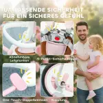 Trehjuling Cabriolet Barnvagn 5-i-1 med Körhandtag, Säkerhetsbälte och Förvaringsväska, 1-3 År, Rosa