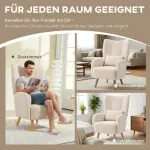 Stoppad Accentstol med Plyschöverdrag, Skumkudde och Wingback-design, Beige