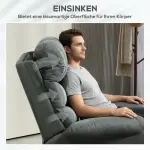 Elektrisk Vilstol med Massagefunktion och Stående Funktion i Metall och Tyg, Grå