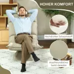 Golvstol med 5-vägs Justerbart Ryggstöd, Vridbar och Modern Stoppad, Beige