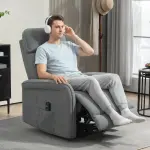 Massagestol med Fjärrkontroll, 8 Massagepunkter, Svankvärme och USB-port, Grå
