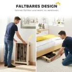 Hundgrind Fristående Hopfällbar Mörkbrun MDF och Stål för Dörr och Trappa Säkerhetsgrind med 4 Paneler och Dörr Flexibel Barriär för Hundar