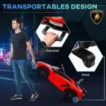 Elbil för Barn Lamborghini Aventador med Vingdörrar och Musik för Lek Hållbar och Säker Röd Plast 3–5 År