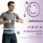 Smart Hula Hoop för Vuxna med Viktkula och Räknare samt 16 Knutar för Träning Ergonomisk och Stabil Violett Plast 76–113 cm