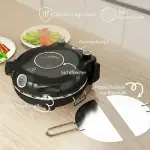 Elektrisk Pizzaugn 430°C, 1200 W med 30 cm Stenplatta, Timer och Visningsfönster, Svart