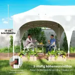 Partytält Pop-up med Väggar Vit Stål och Oxfordtyg för Trädgård och Fest Höj- och Sänkbar Paviljong med Väska 3x6 m