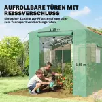 Växthus Pop-up Grön PE-plast för Trädgård Hopfällbart Odlingshus med Dörrar och Fönster Väderbeständigt 300x200x270 cm