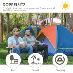 Hopfällbar 2-sits Campingstol med Armstöd och Mugghållare, upp till 160 kg, för Trädgård, Camping och Strand