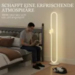 LED Golvlampa med Musiknotdesign, Glasskärm i Metall och Plast, Vit