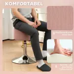 Höjdjusterbar Stoppad Barpall med Metallram, Manchesterlook, 360° Roterbar, Rosa