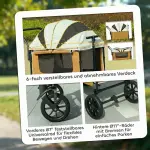 Hundvagn Dog Buggy Hopfällbar för Hundar och Katter upp till 30 kg, Brun, 110x65x102 cm