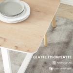 Matbord Köksbord Ek av Stål och Trä för Kök och Matsal Utdragbart Bord för 4-6 Personer 120-160 x 80 x 76 cm