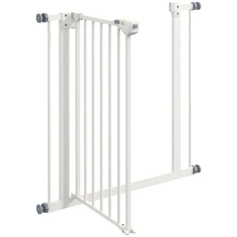 Säkerhetsgrind Trappgrind Spärrgrind Vit av Metall 74-80 cm