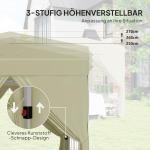 Lusthus Partytält Pop-Up Paviljong Krämvit av Polyester och Metall för Trädgård och Camping Vintertätt Tält med 4 Sidopaneler 2,5 x 2,5 m