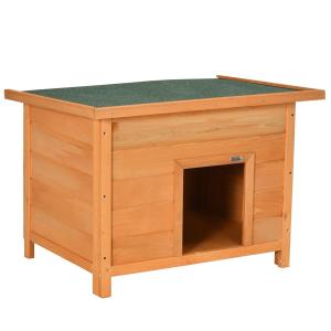 Hundkoja Granträ med Öppningsbart Tak Isolerande Hundhus med Upphöjt Golv 82 X 58 X 58 Cm