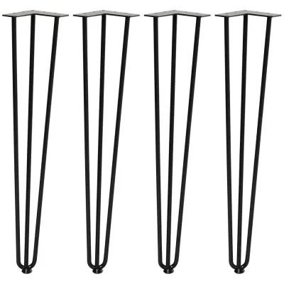 Bordsben Möbelfötter Set 4 Svart 12 x 12 x 72 cm