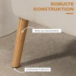 Soffa Loveseat 2-Sits Krämvit av Tyg med Linnelook och Trä för Vardagsrum Dubbelsoffa med Träben Lastkapacitet upp till 150 kg 117 x 56,5 x 77 cm