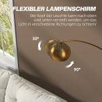 Golvlampa Båge Modern Svart och Guld Metall och Marmor för Vardagsrum Bågformad Lampa med Stabil Fot Elegant Design och Bra Ljus 167 cm