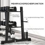 Hantelställ Vikthållare Svart av Stål för Gym och Hemmaträning 3 Nivåer Rymmer upp till 200 kg Robust 131 x 75 x 80 cm