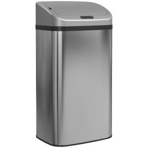 Sensor Papperskorg för Kök eller Kontor med Automatisk Stängning i Rostfritt Stål, Silver 48 L