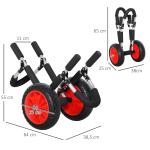 Surfvagn Surfbräda Transportvagn Hopfällbar Vadderad PU-Däck Aluminium upp till 45 Kg 64 X 55 X 38,5 Cm