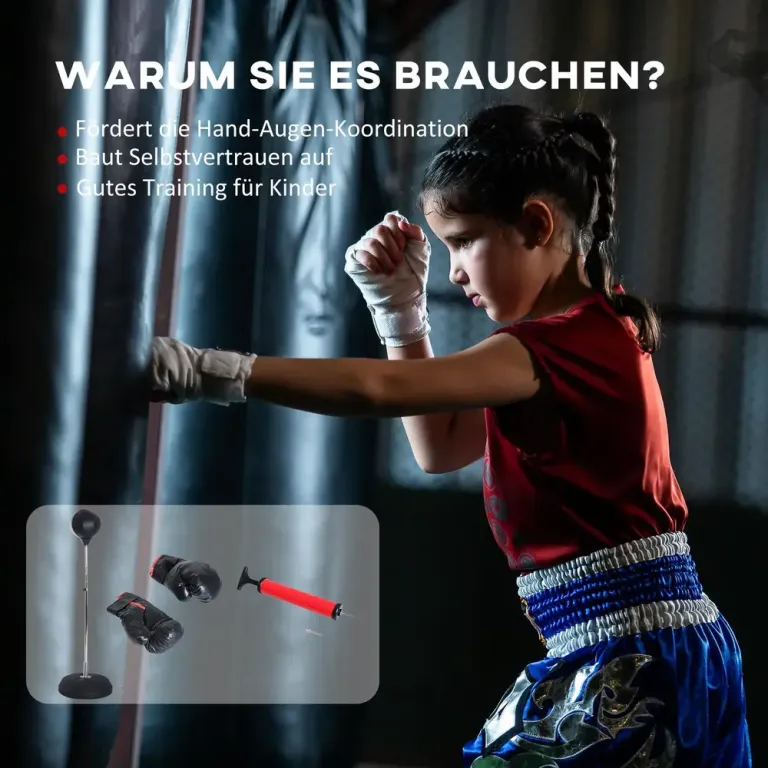Boxningsset med Stansboll Höjdjusterbar 126–144 cm