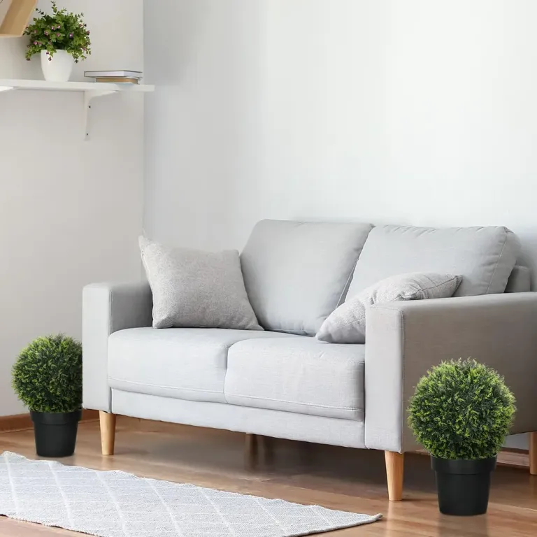 Konstgjord Växt Ceder Set 2 Krukväxter Grön 45 cm
