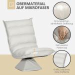 Fåtölj Ergonomisk Ljusgrå Konstläder för Vardagsrum och Kontor med Snurrbar Design och Justerbart Ryggstöd i Stål Robust Modell 62 x 70 x 95 cm