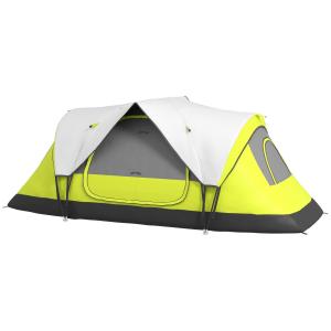 Campingtält Tunneltält för 8 Personer Grön av Polyester för Camping och Trädgård Vindtätt Familjetält med 2 Rum 2000 mm