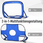 Pop Up Fotbollsmål 2-Pack Bärbara Hopfällbara Minimål med Bärväska för Trädgård och Sport Blå 123 X 80 X 80 Cm