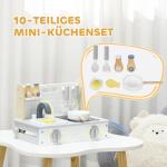 Lekkökstillbehör Kökset Grå av Plast och Trä för Barn 3-5 År 10 Delar med Mat och Kokkärl Matlagningsset