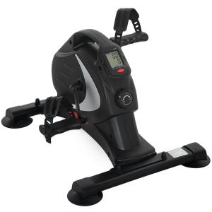 Pedaltrainer Mini Motionscykel Tyst Svart av Metall och Plast för Hemmaträning Bentränare med LCD Display