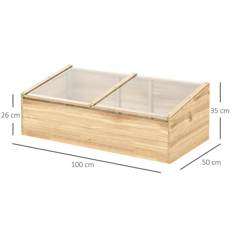 Drivbänk Kallbänk Träväxthus för Odling 100x50x35 cm
