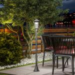 Sollampa för Trädgård med LED och Ljussensor för Utomhusbelysning Hållbar och Vattentät Svart Plast och Metall IP44 127 cm