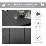 Trädgårdsbord Stabil Svart Aluminium för Trädgård och Altan Matbord för Sex Personer i Underhållsfri Plast Robust Modell 140 x 90 x 74 cm