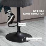 Barstolar i Konstläder 2-Pack, Snurrbara Köksstolar med Armstöd, Justerbar Höjd och Fotstöd, Grå, 57 x 50 x 84-104 cm